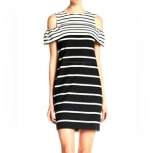 Vince Camuto Black‎ and White Striped Mini Dress Size 6 New With Tags
